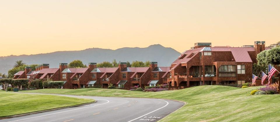 A Tranquil Image of a Row of Houses Viewed from the Road